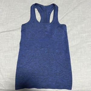 Swiftly tech racer back lululemon tank top, size small, dark blue
